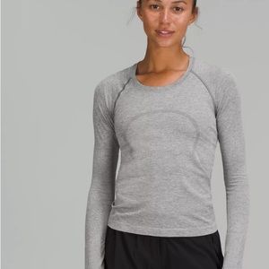 Lululemon Swiftly tech long sleeve heathered gray size 6